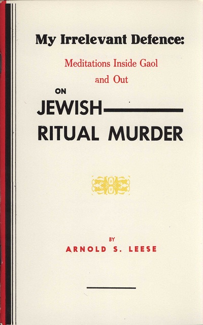 Jewish Ritual Murder by Arnold Leese book cover