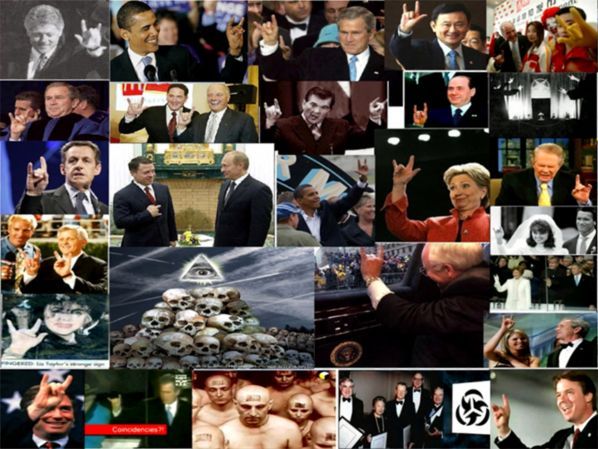 «Элита» показывает сатаниский знак руки - «Мано Корнуто» «Элита» показывает сатаниский знак руки - «Мано Корнуто»