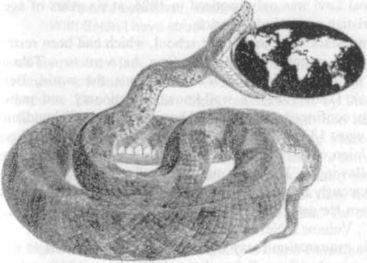 ZioNazi snake devouring the Earth