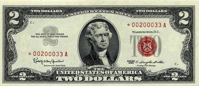 Kennedy's two dollar bill