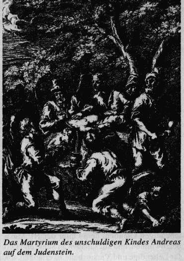 The martyrdom of the innocent child Andreas on the Jew-stone - Jewish Ritual Murder by Hellmut Schramm