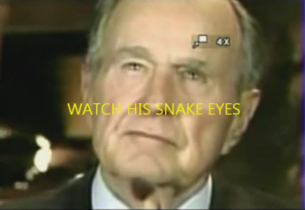 Джордж Буш - старший - глаза рептилии