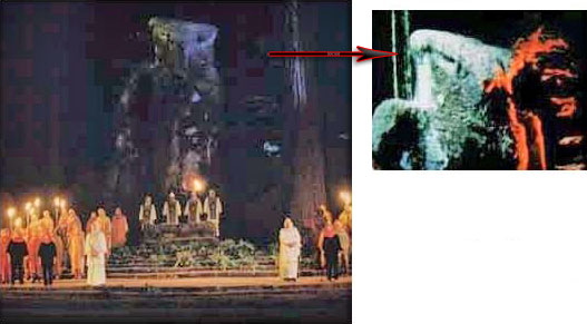 Ceremony at Bohemian Grove. Remember the stone Owl at Bohemian Grove