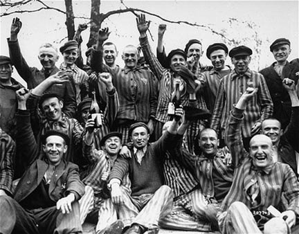 A few more reasonably well-fed Dachau inmates (photo taken on liberation)